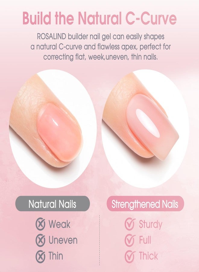 روزاليند جل بناء الأظافر من روزاليند، قطعتان، 10 مل/0.34 أونصة سائلة، جل شفاف لبناء قمة الظفر وتكثيفه، غراء أحجار الراين، جل أساس مطاطي معالج بمصباح الأشعة فوق البنفسجية/LED - Image 4